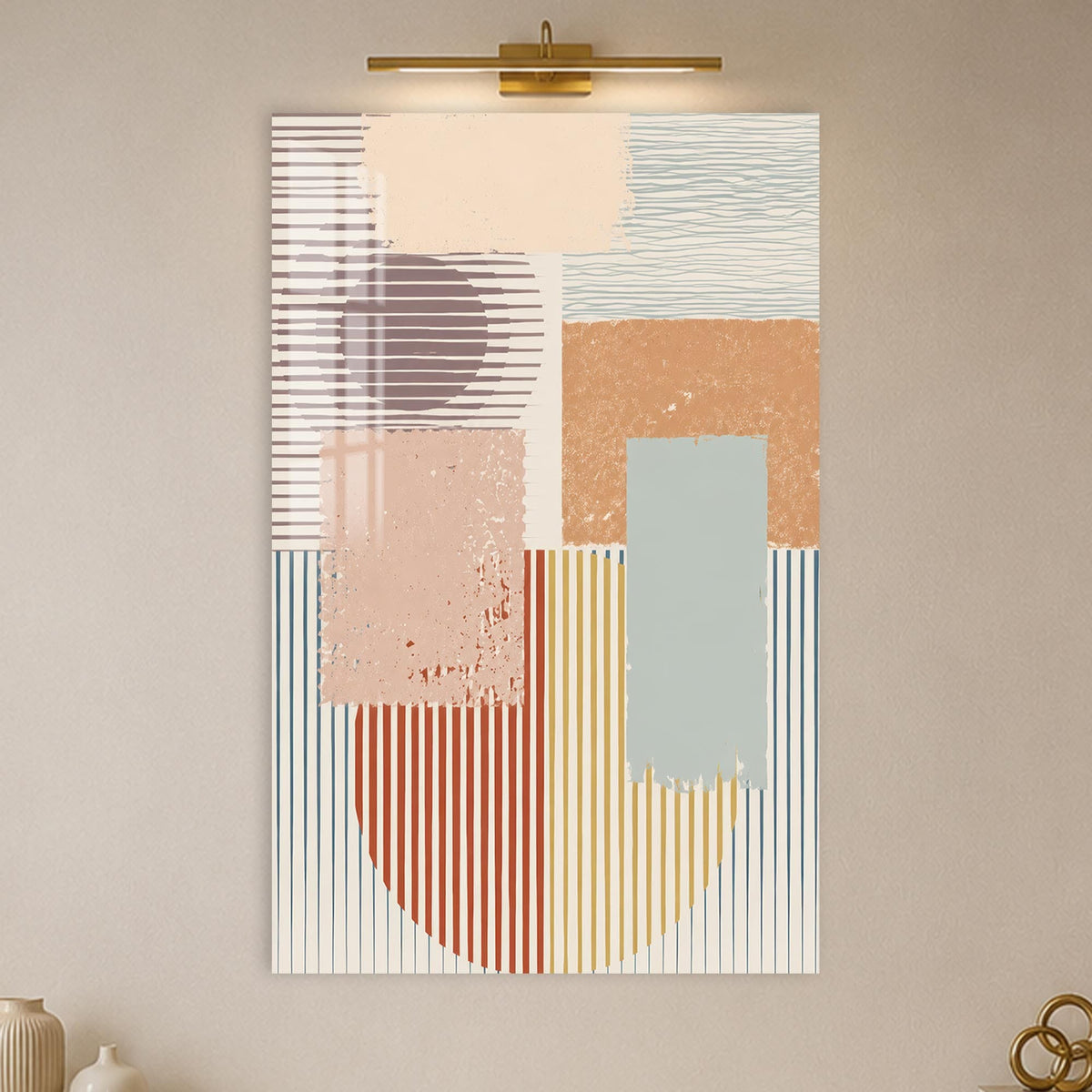 Artronauts Glass Print Pastel Geometric Rhythm Glass Wall Art