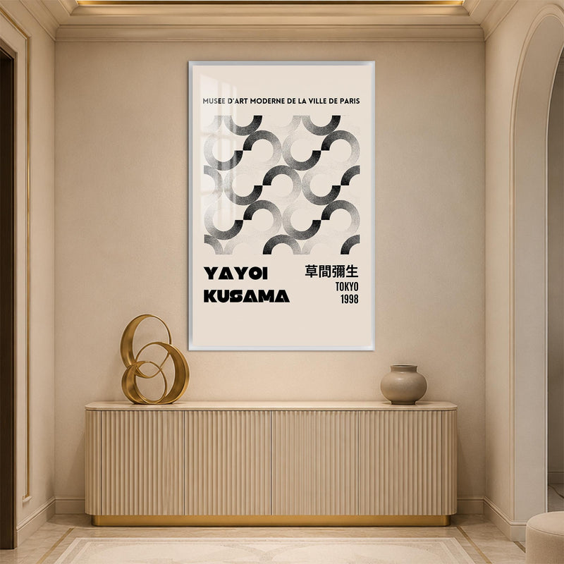 Yayoi Kusama Retro Poster with white frame