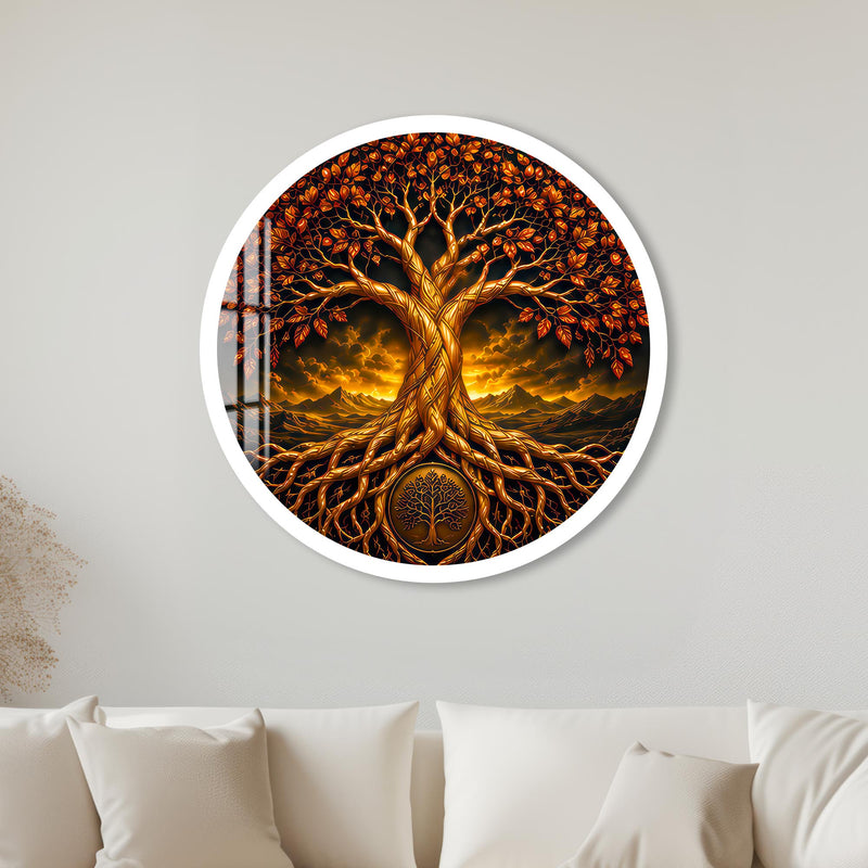 Golden Tree of Life with white frame