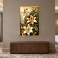 Lilies And Monarchs with gold frame
