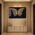 Artronauts Glass Print 18x12 cm | 7.1"x4.7" / Gold Crystal Wing Butterfly Glass Wall Art