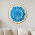 Azure Mandala Bloom with black frame