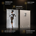 Black Rose Fashionista — tempered glass, ultra HD print, ready to hang