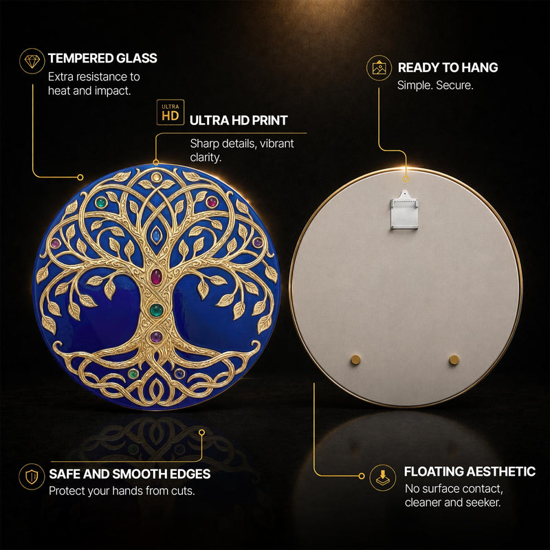 Sapphire Tree Of Life with walnut frame