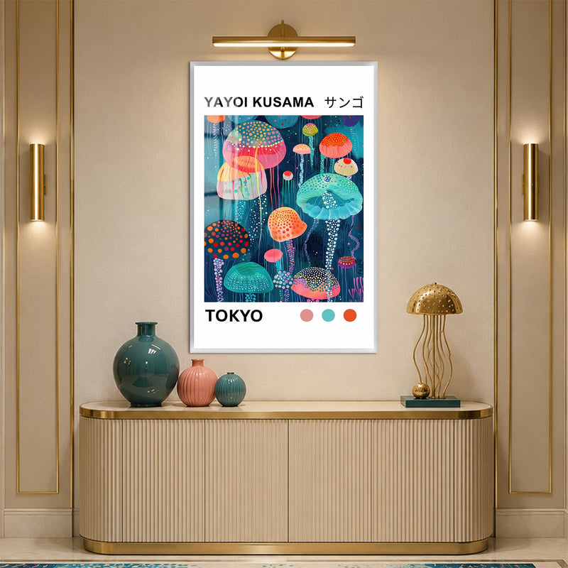 Tokyo Jellyfish Garden with white frame
