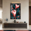 Midnight Magnolias with walnut frame