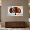 Tree Through Seasons with white frame