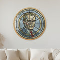 Stained Glass Portrait Medallion with gold frame
