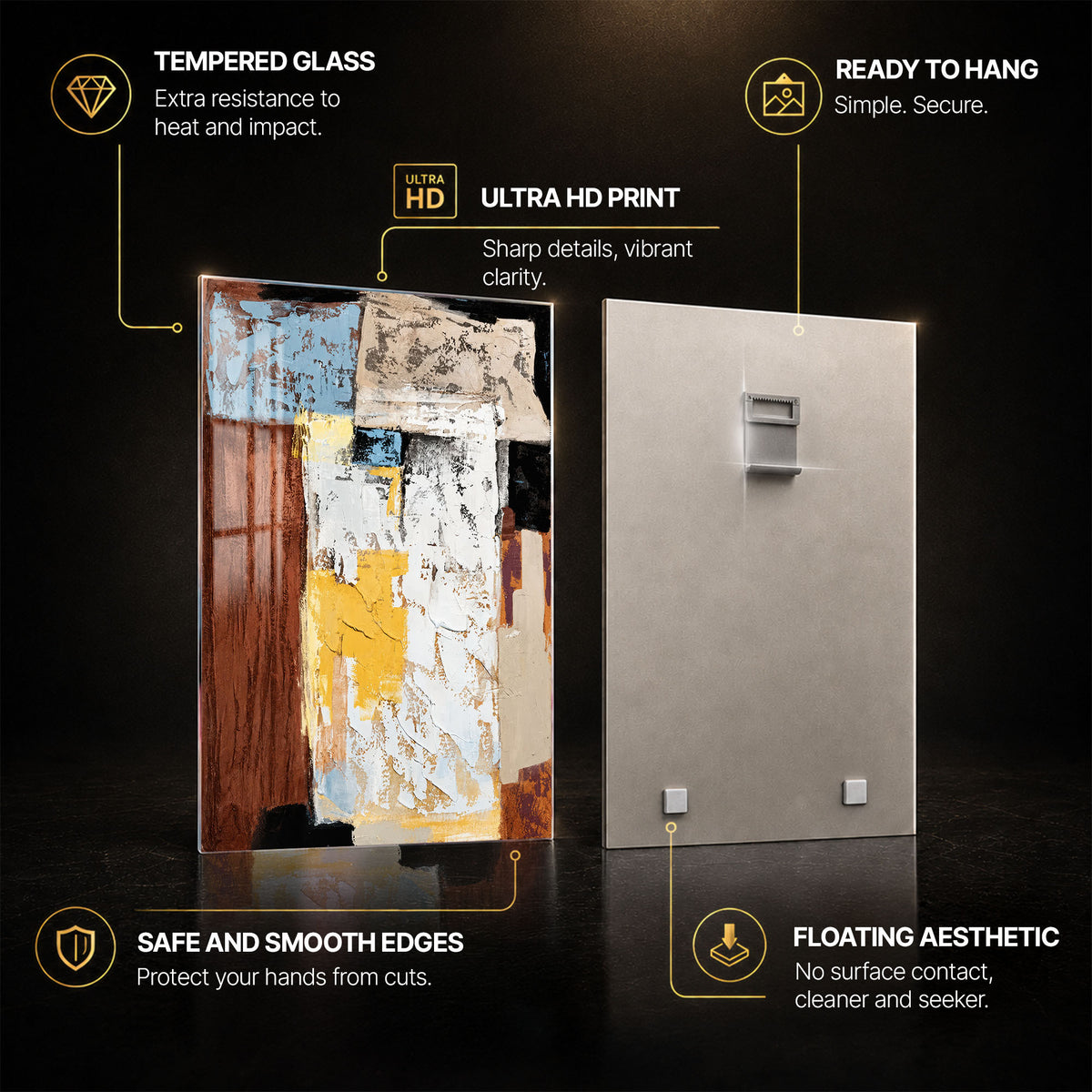 Urban Fragments — tempered glass, ultra HD print, ready to hang