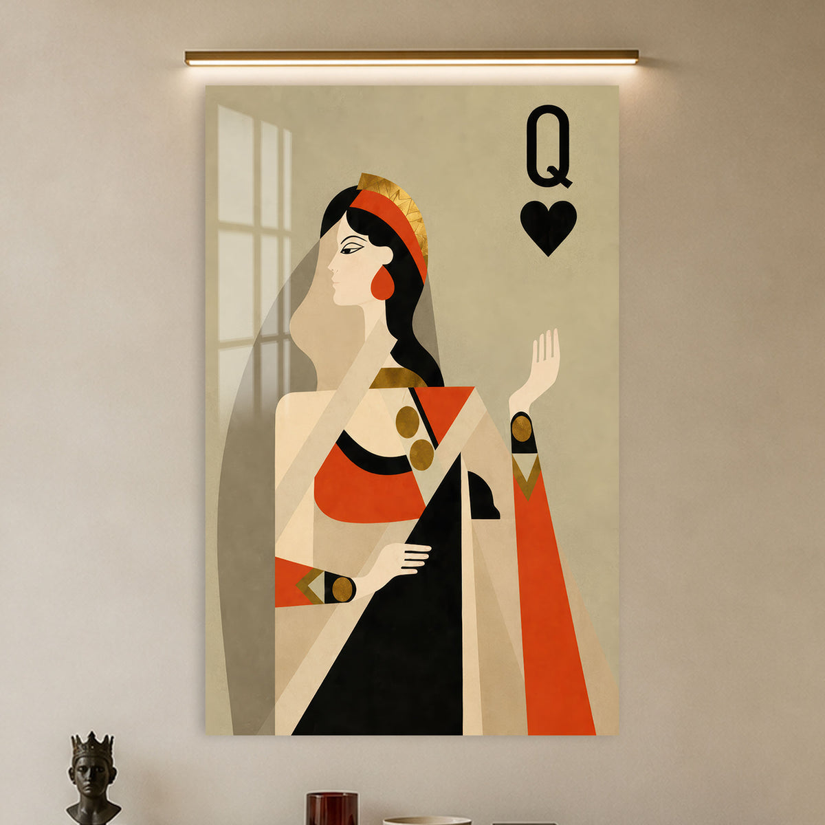 Queen Of Hearts in a modern room