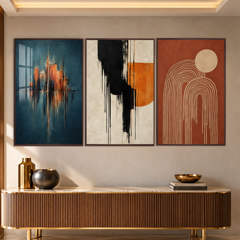 Abstract Harmony with walnut frame