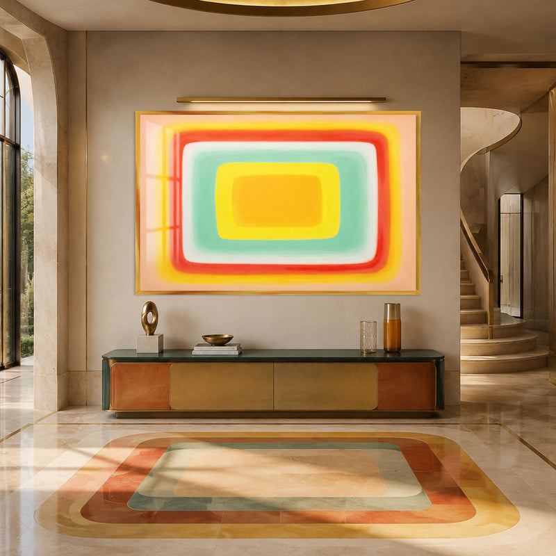 Warm Nested Rectangles with gold frame