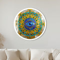 Jewelled Gold Evil Eye Mandala with white frame