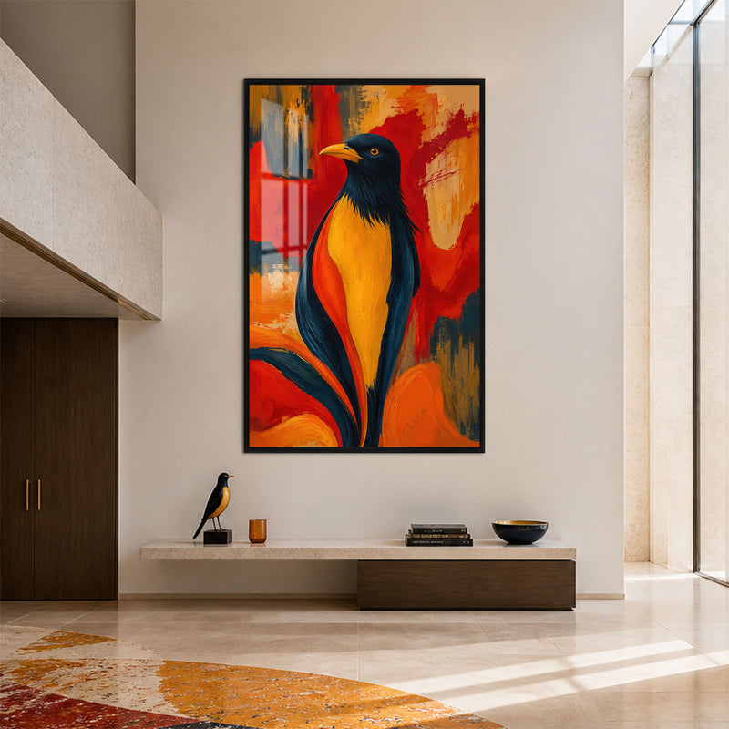 Tropical Songbird with black frame