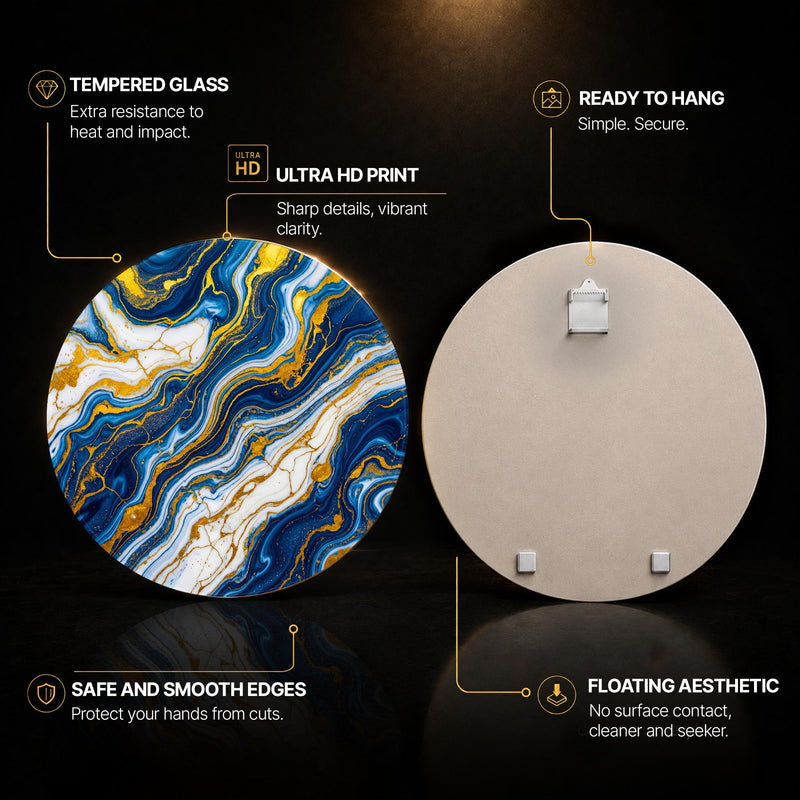 Sapphire Marble Flow with walnut frame