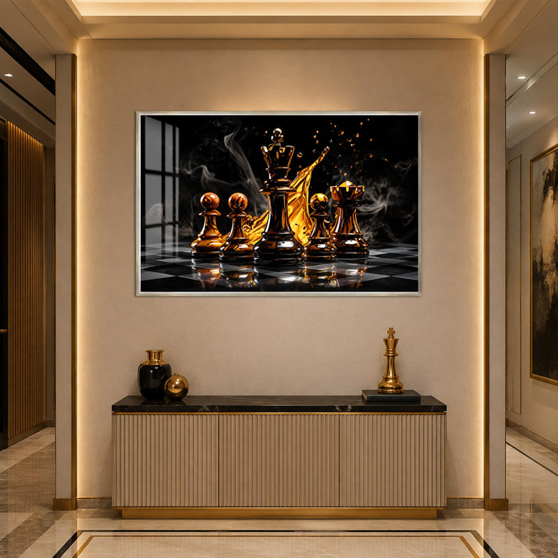 Whisky King Chess with silver frame