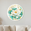 White Lotus Bloom with white frame