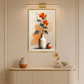Orange Flowers and Vases with gold frame