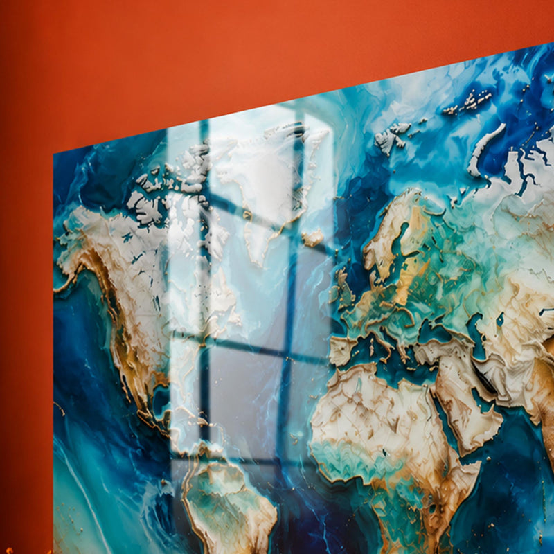 Azure Marble World Map lifestyle view