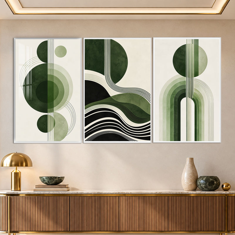 Olive Rhythm with white frame