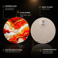 Molten Marble Blaze — tempered glass, ultra HD print, ready to hang