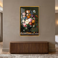 Midnight Floral Opulence with gold frame