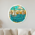 Turquoise Sailing Regatta with white frame