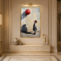 Girl With Red Balloon with gold frame
