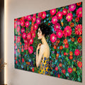 Artronauts Glass Print Woman Among Flowers Glass Wall Art