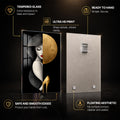Golden Elegance — tempered glass, ultra HD print, ready to hang