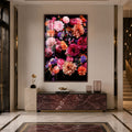 Artronauts Glass Print 12x18 cm | 4.7"x7.1" / Walnut Midnight Dahlia Garden Glass Wall Art
