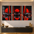 Crimson Supercar with silver frame