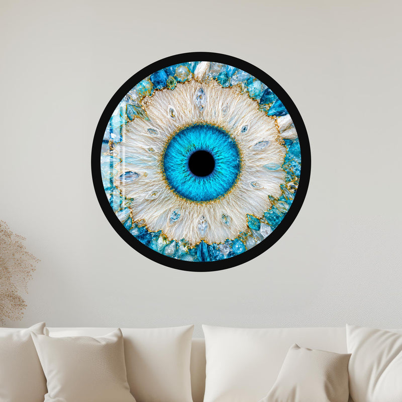 Crystal Azure Eye with black frame