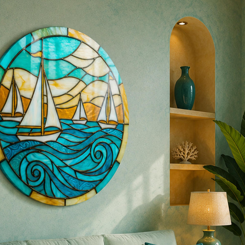 Turquoise Sailing Regatta close-up angled detail