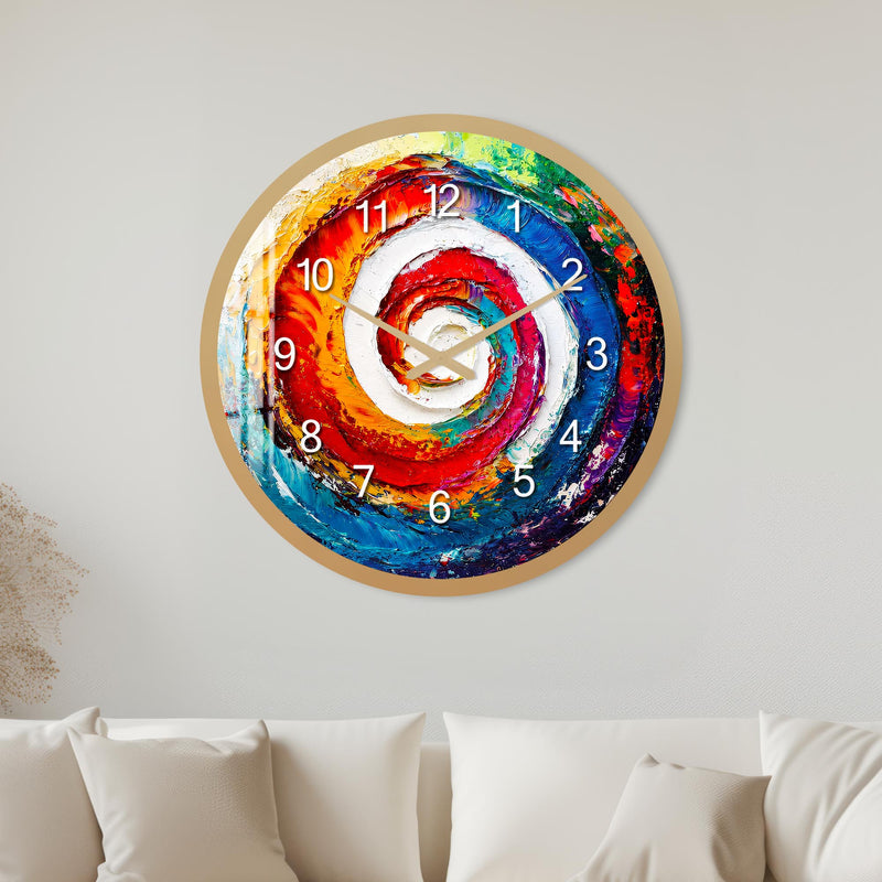 Vibrant Colour Swirl with gold frame