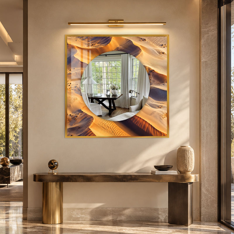 Golden Desert Dunes with black frame