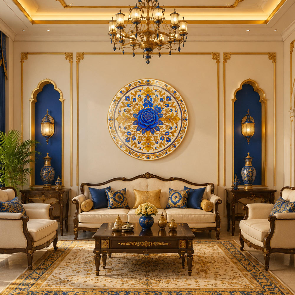 Royal Blue Rose in a modern room