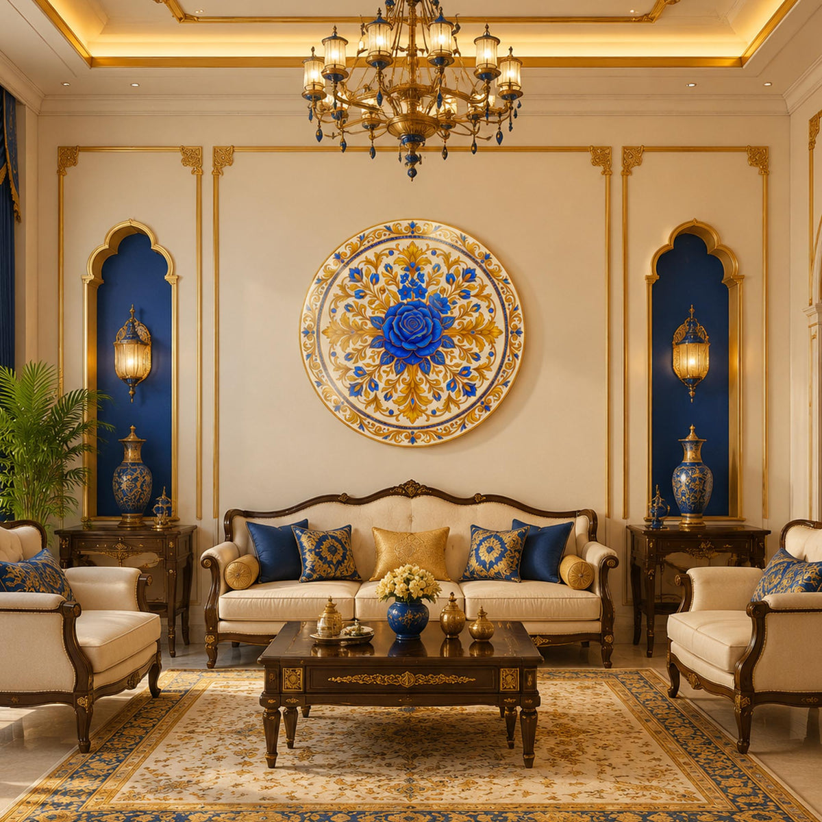 Royal Blue Rose in a modern room
