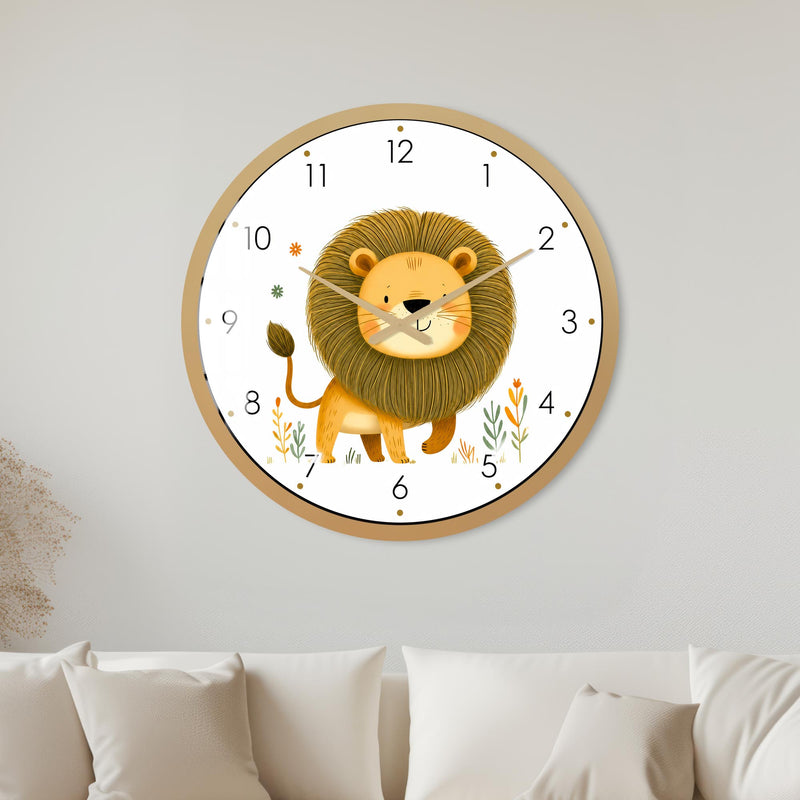 Cheerful Little Lion with gold frame