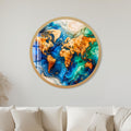 Gilded World Map with gold frame