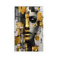 Artronauts Glass Print Fragmented Golden Woman Glass Wall Art