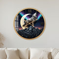 Moonlit Howling Wolf with gold frame