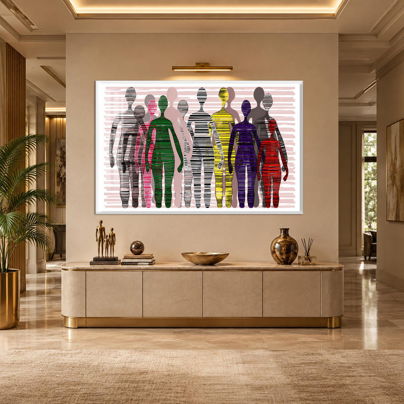Crowd in Colour with white frame