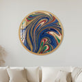 Regal Marble Swirl Medallion with gold frame