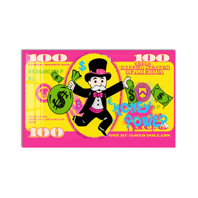 Artronauts Glass Print Money Power Mogul Glass Wall Art
