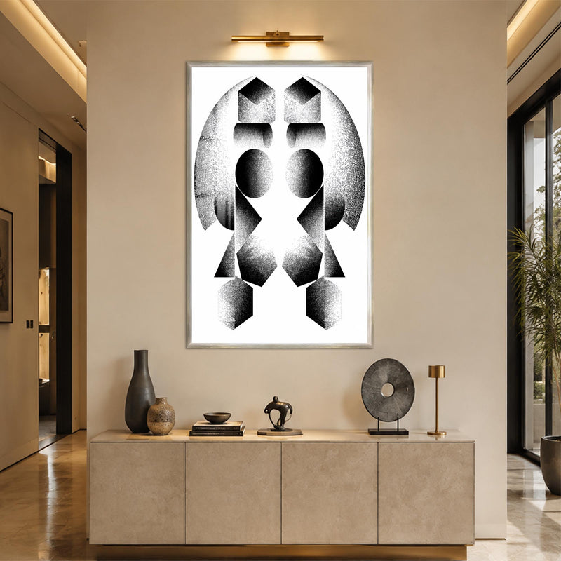 Mirrored Forms with silver frame
