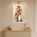 Orange Flowers and Vases with white frame