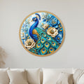 Regal Peacock Garden with gold frame