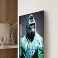 Artronauts Glass Print Turquoise Gentleman Gorilla Glass Wall Art