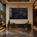 Molten Lava Rock with silver frame